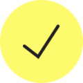 yellow circle with checkmark
